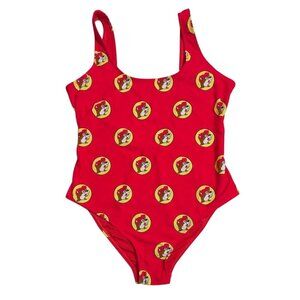 Buc-Ees Allover Print One-Piece Swimsuit Womens Medium NWT Beach Pool Resort